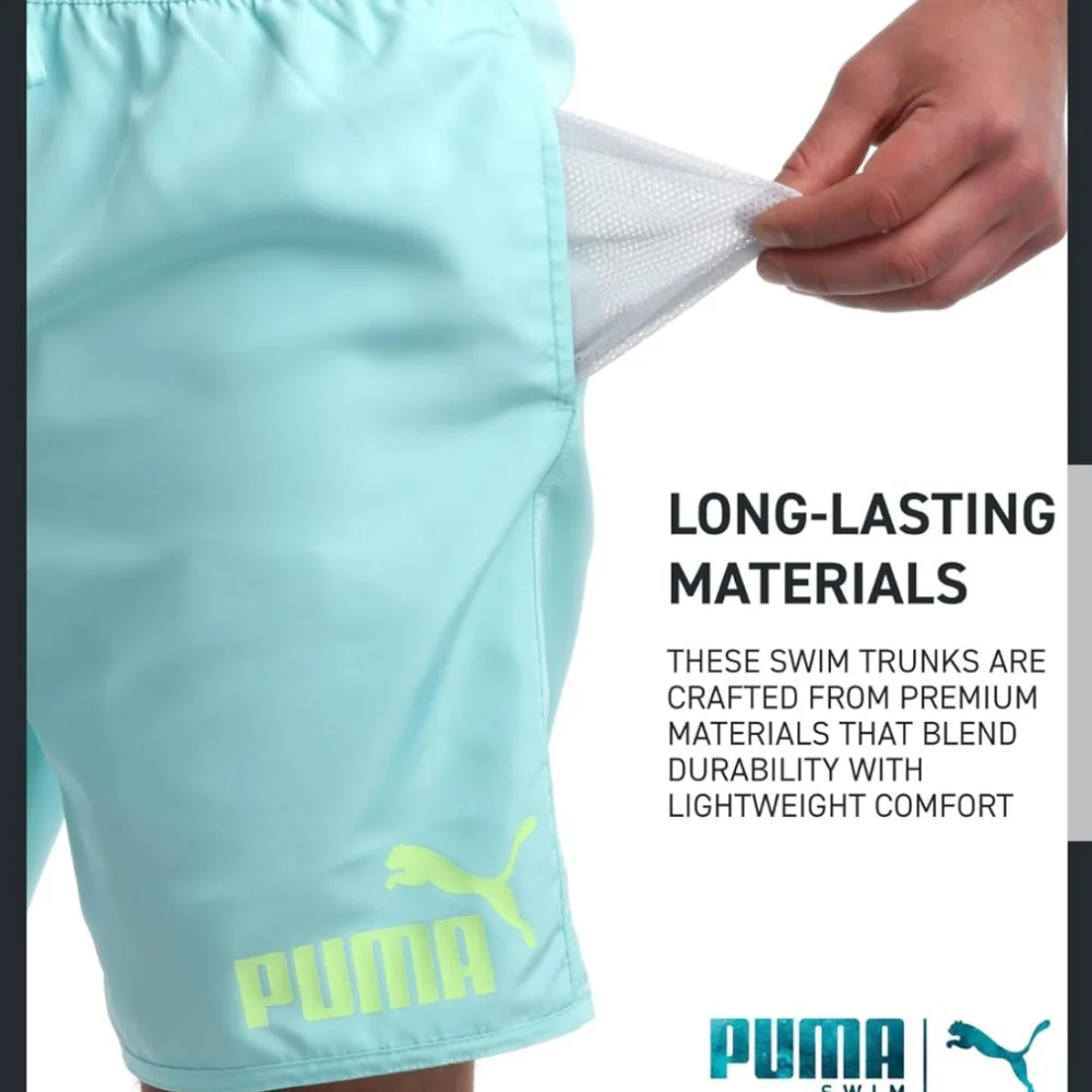 PUMA Men's Swim Trunks - Quick Dry Trunks with Mesh Compression Liner XL 🆕